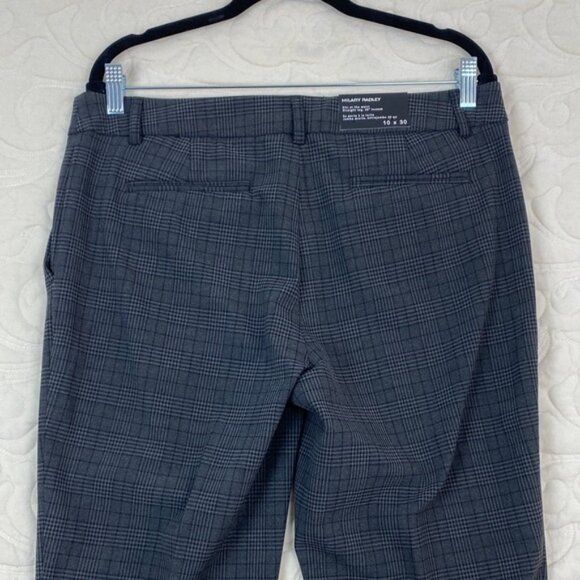 NEW Hilary Radley Gray Plaid Dress Pants Straight Leg Trousers - Picture 4 of 13